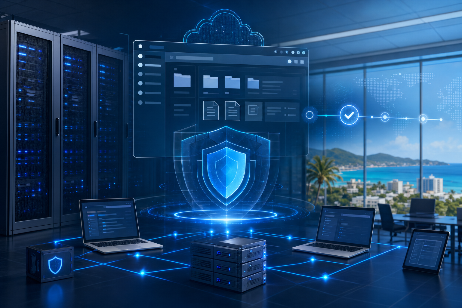 Managed security dashboard protecting business SharePoint documents and servers