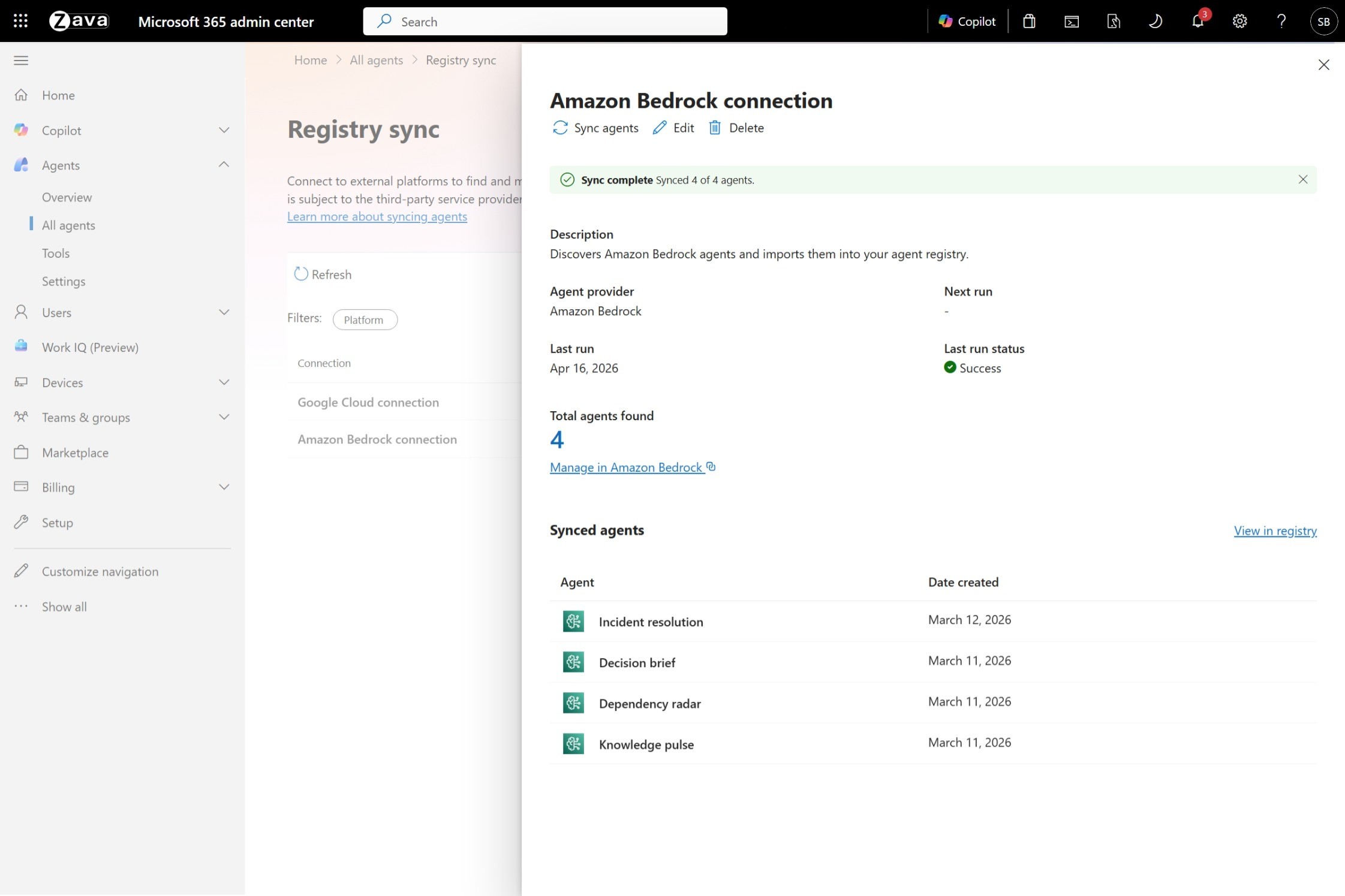 Microsoft Agent 365 registry sync preview for external agent platforms