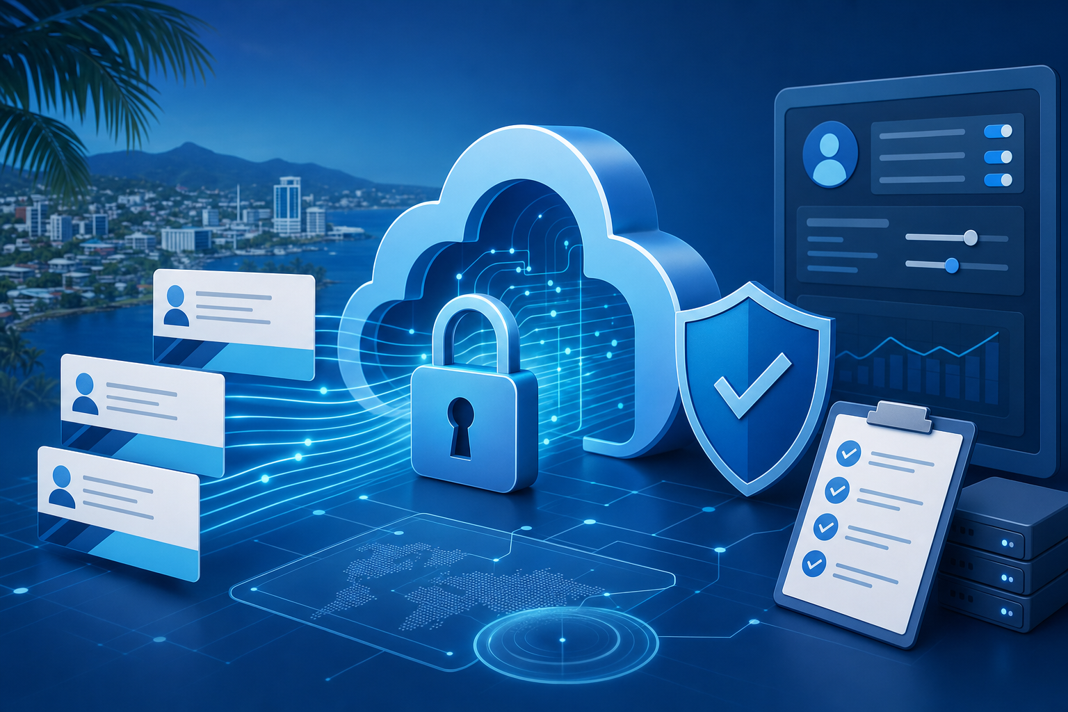 Secure managed email signature system protecting business identity data and compliance controls