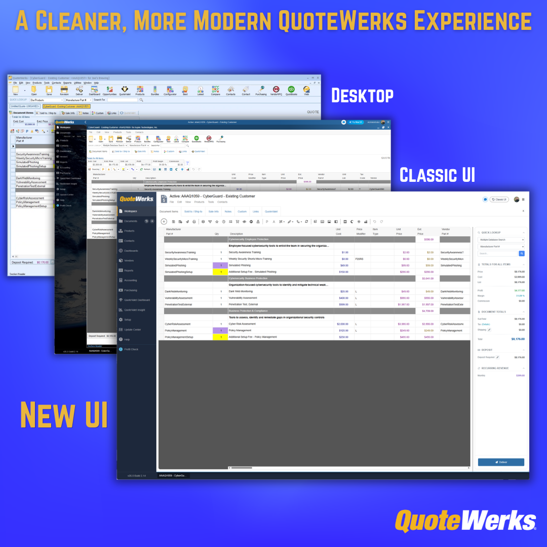 QuoteWerks Web refreshed quoting interface