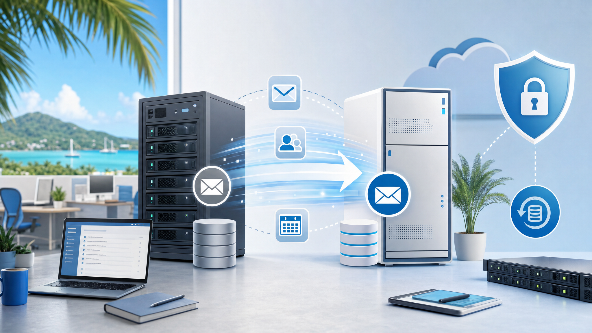 Secure business email migration from an aging mail server to a managed modern platform