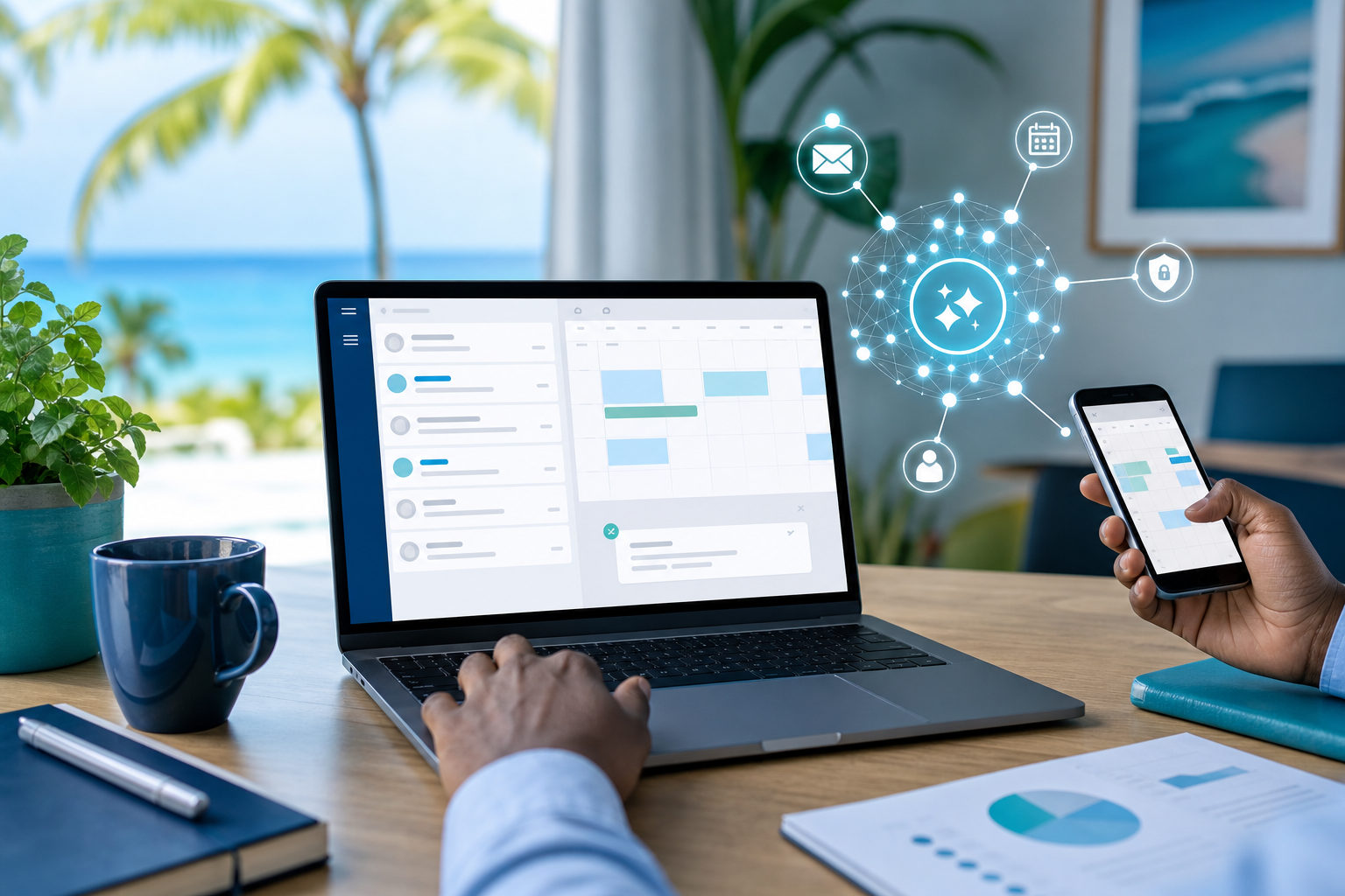 AI assisted email and calendar scheduling workflow with human oversight