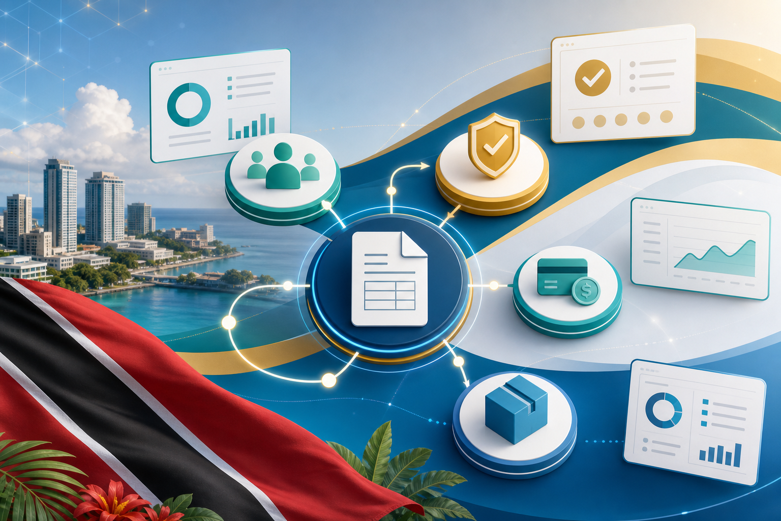 Connected quote automation workflow linking sales quoting to CRM approvals payment and operations