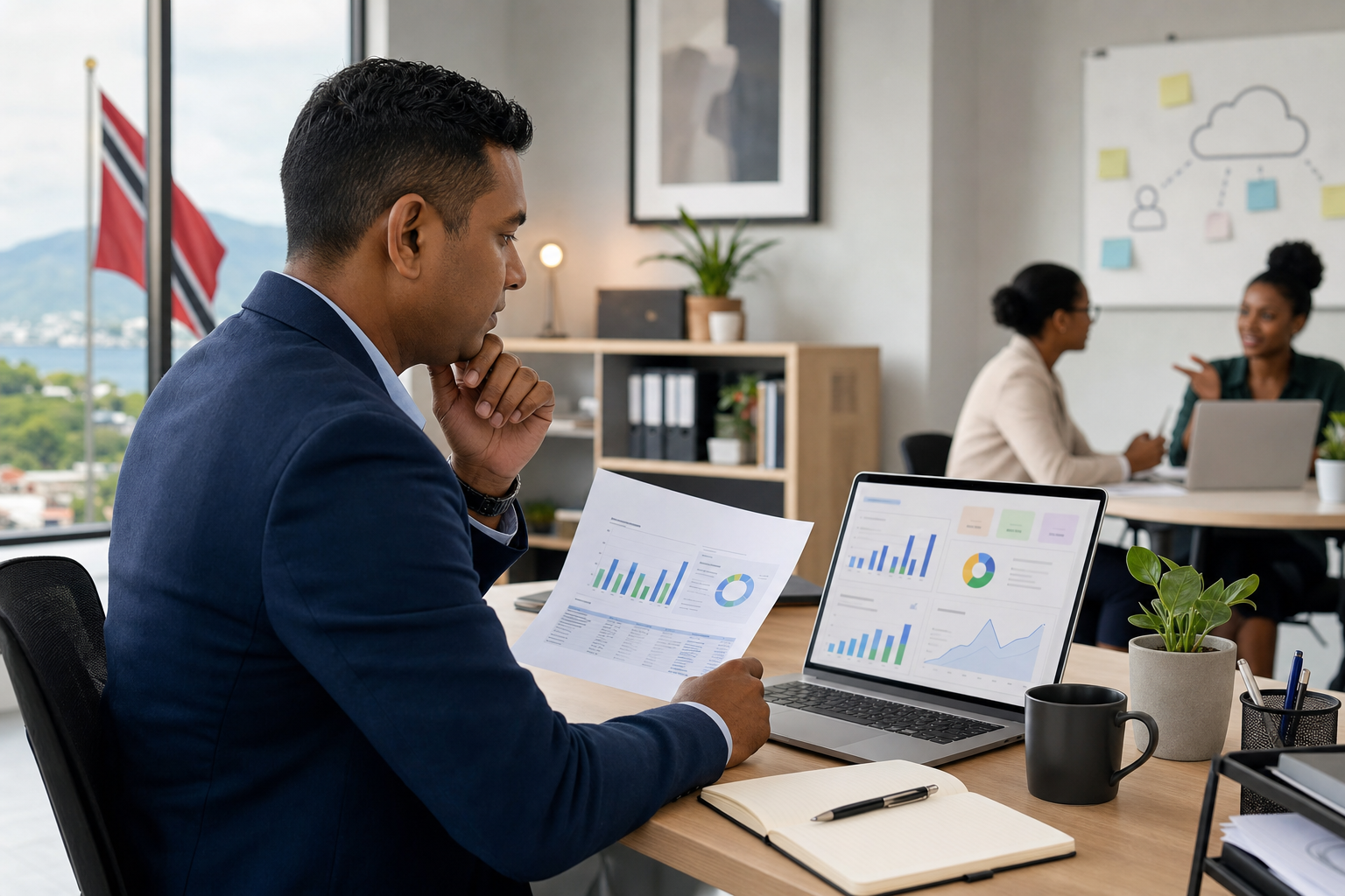 Business team reviewing AI value metrics and productivity dashboards for Google Workspace adoption