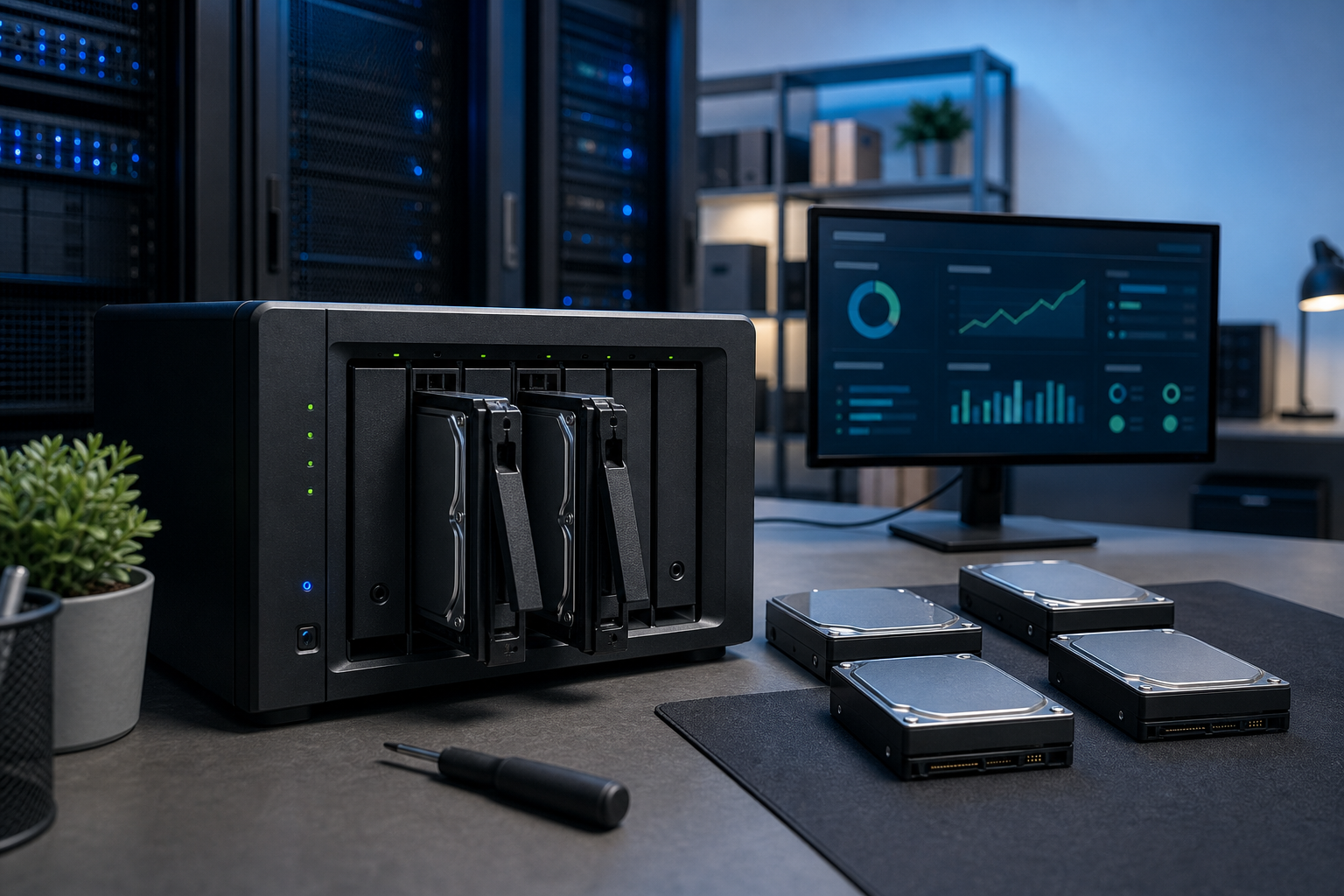 Managed NAS storage with validated hard drives and health monitoring for business reliability