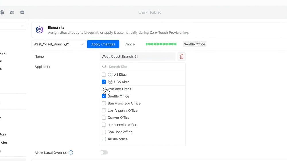 UniFi Site Manager blueprint synchronization across sites