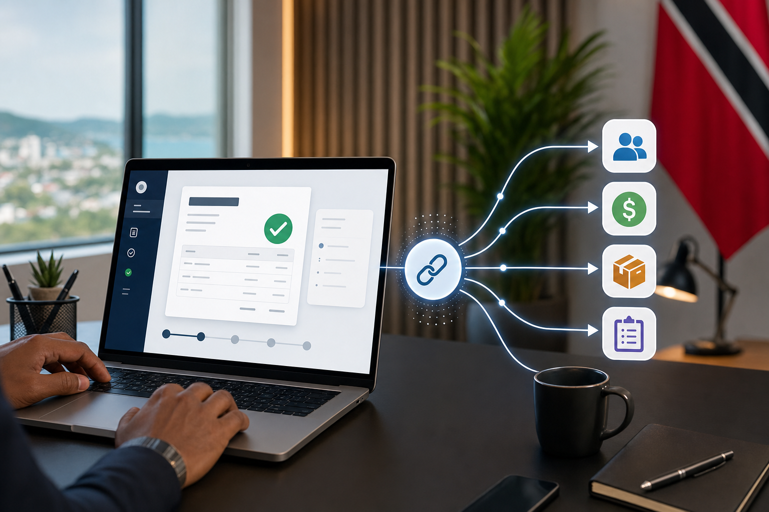 Sales quote approval workflow connecting CRM finance fulfilment and project systems