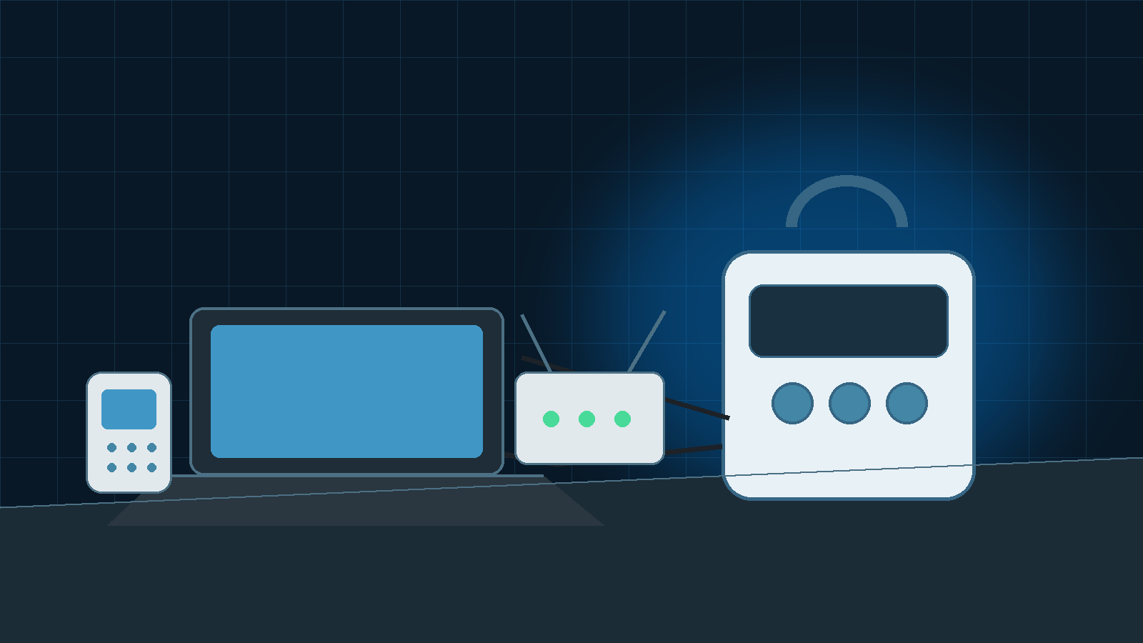 Small business office equipment running on battery backup power