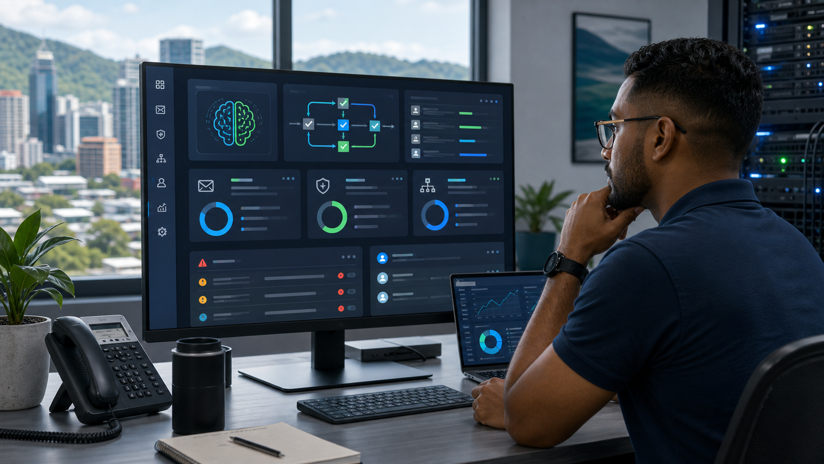 AI-assisted managed IT dashboard for a small business operations team