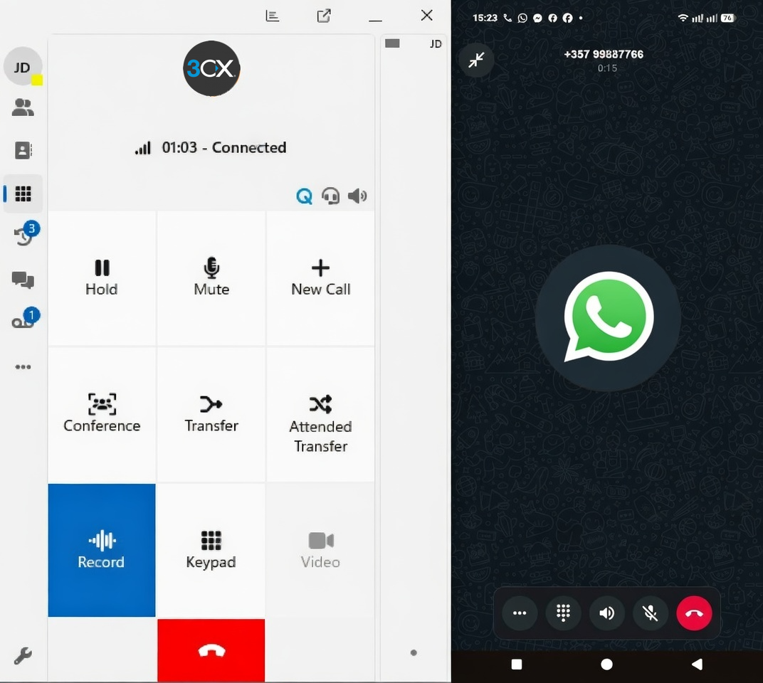 3CX WhatsApp SIP trunk setup visual