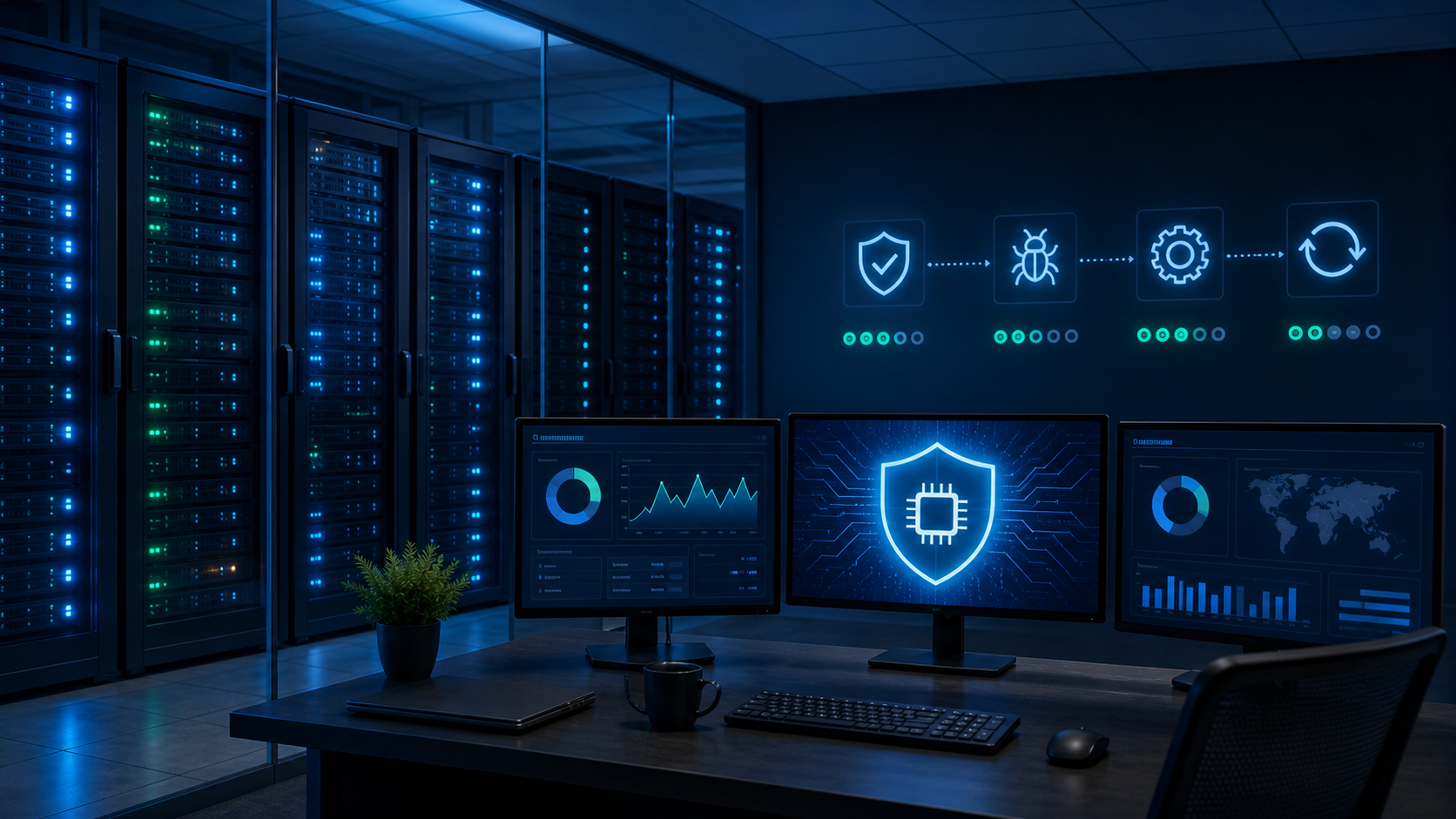 Managed monitoring dashboard protecting Linux business servers