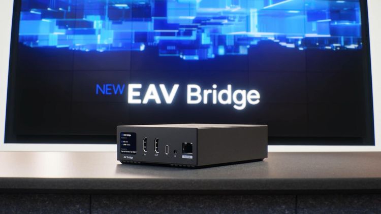 Ubiquiti EAV Bridge product visual for AV over IP deployments