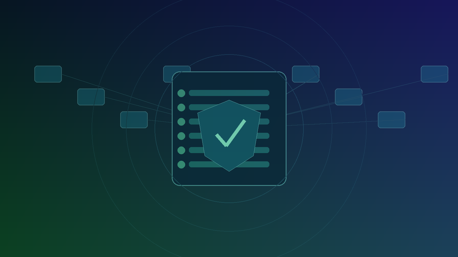 Abstract secure business network and patch management dashboard