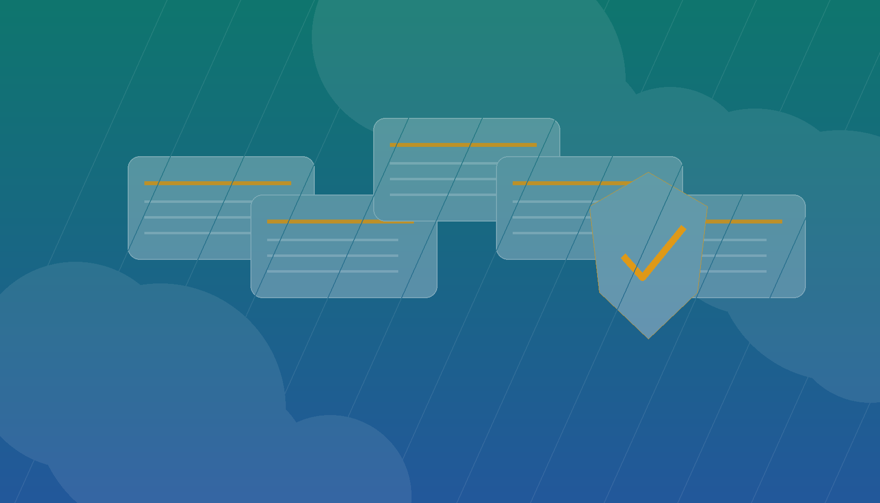Illustration of email signature with lock icon representing data security and compliance