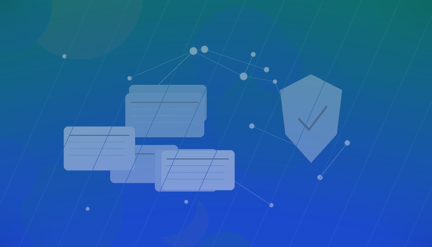 Abstract secure business network core with firewall protection and connected office nodes
