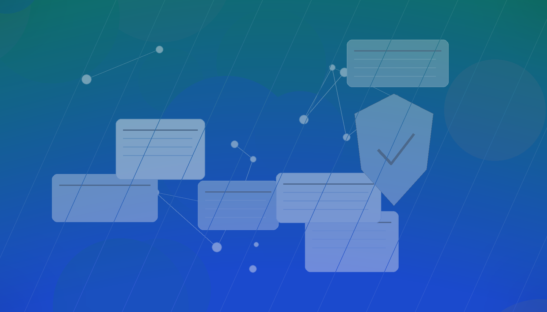 Abstract managed IT support continuity image with firewall, email, renewal, and network symbols