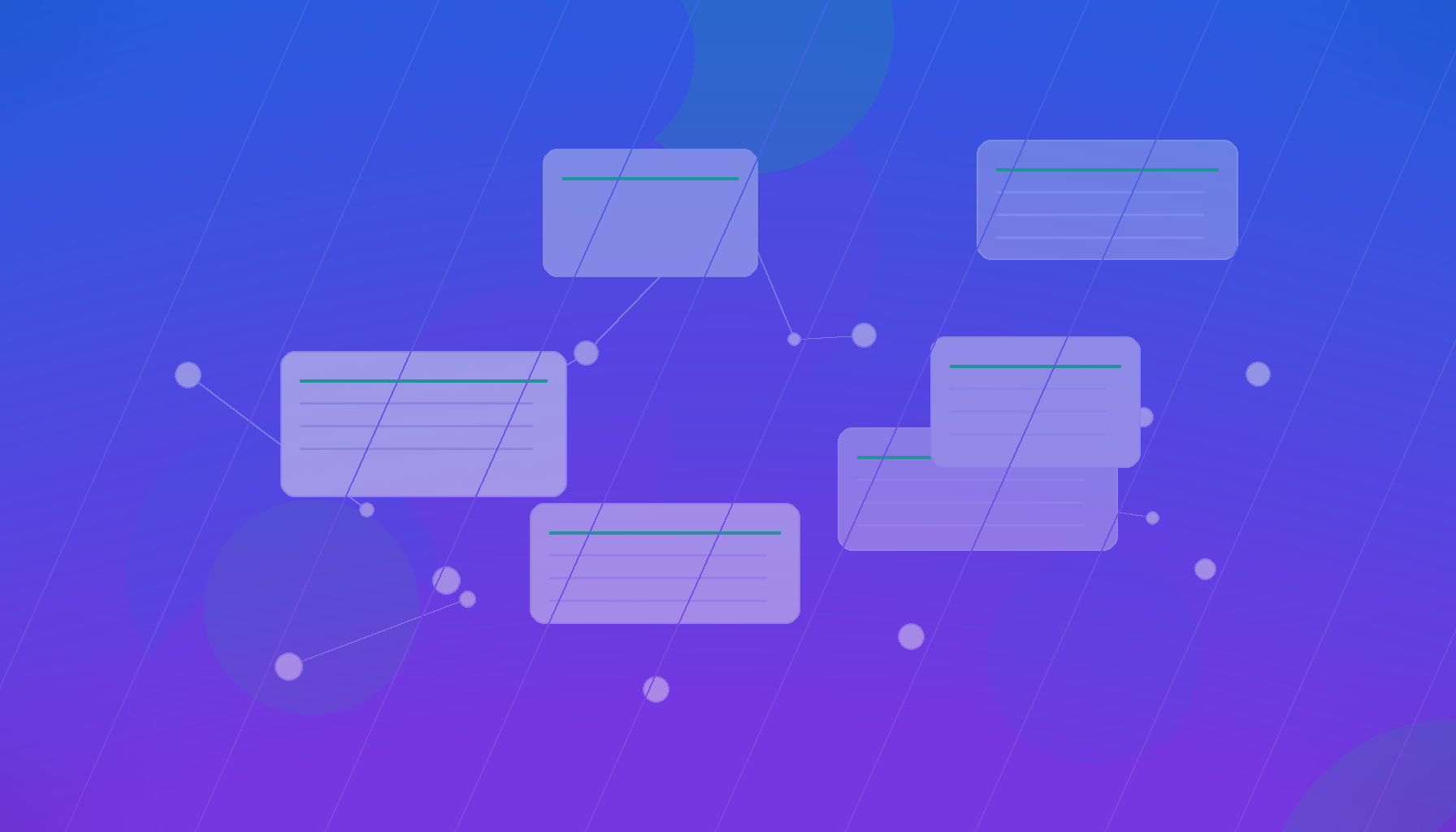 Abstract marketing workflow training dashboard with AI support and business approval steps