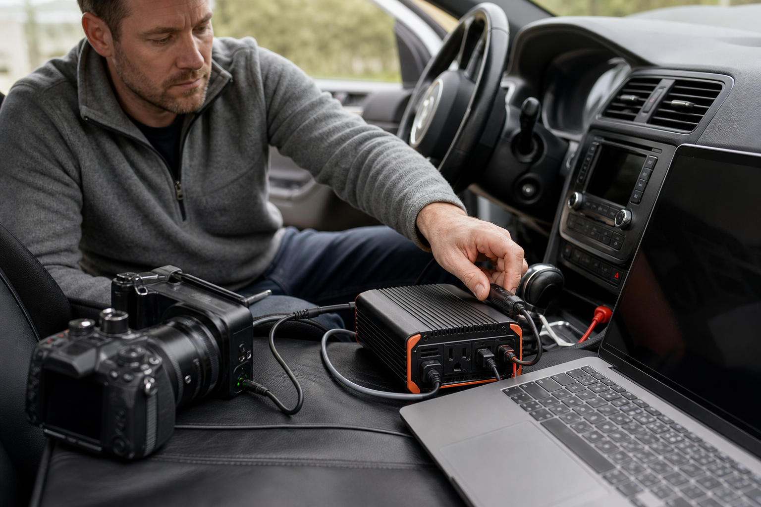 Office internet and phone equipment running from backup battery power