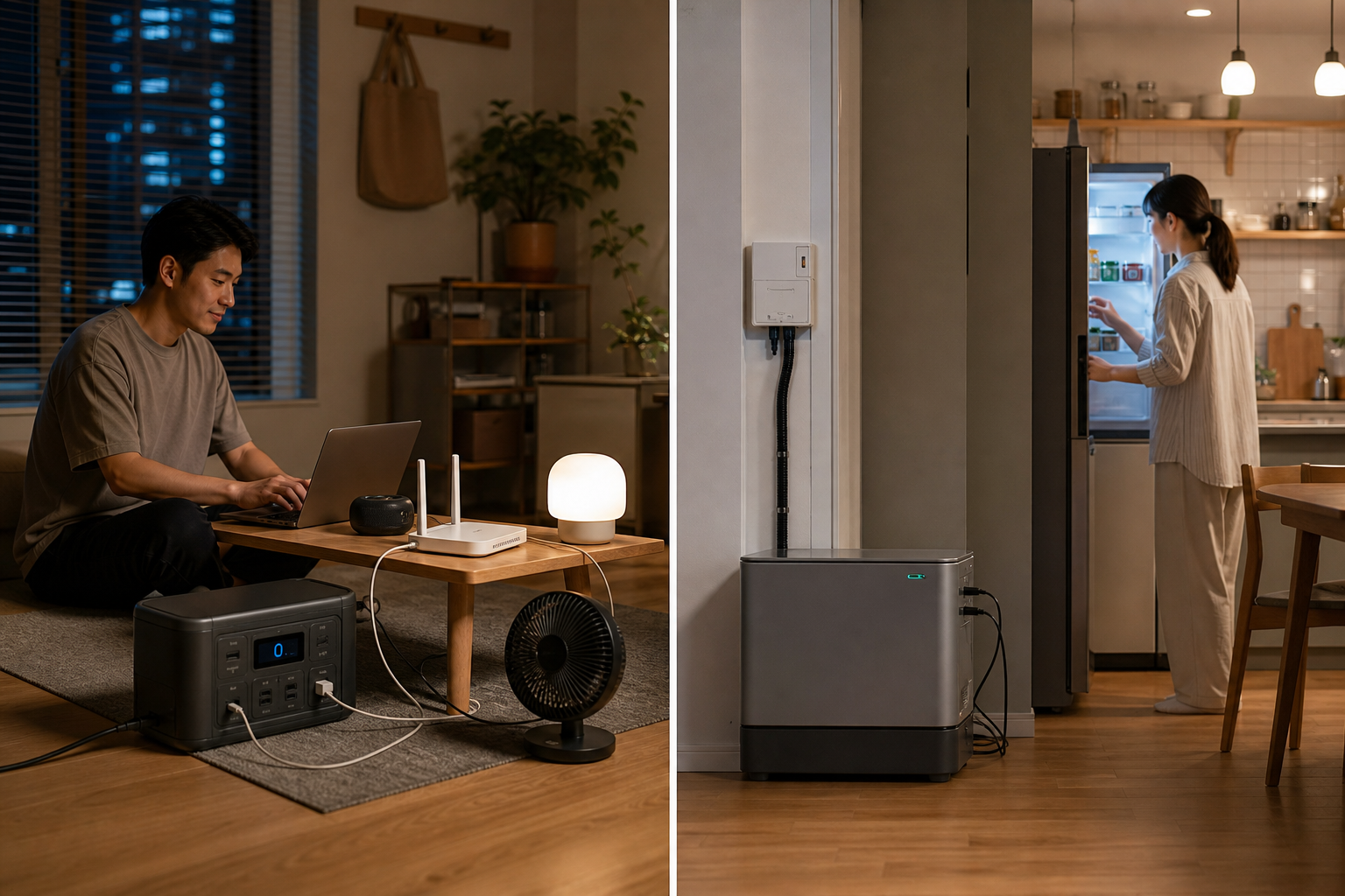Office internet and phone equipment running from backup battery power