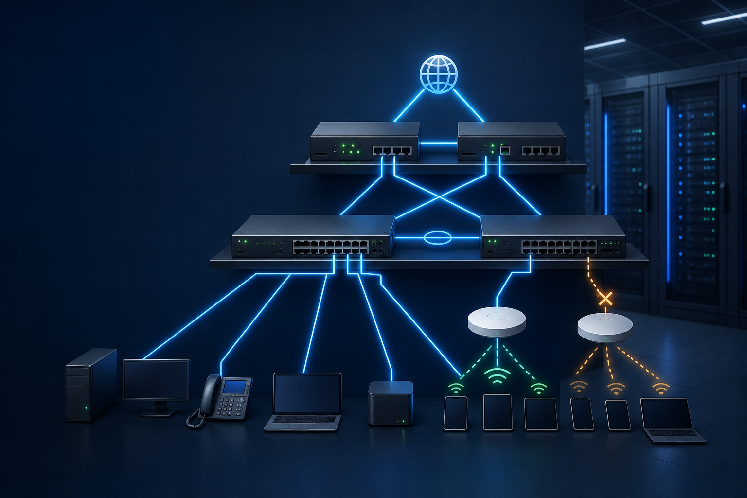 Resilient gateway, switching and wireless infrastructure designed for business continuity