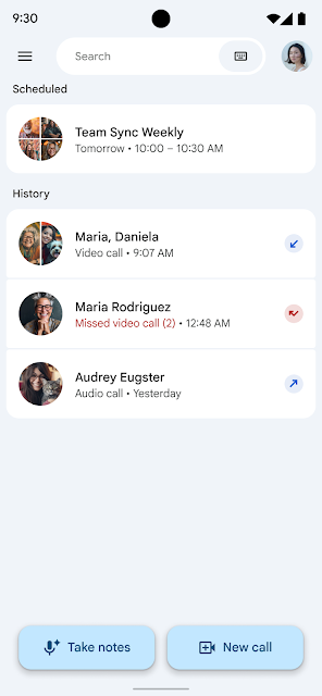 Take Notes button in Meet on Mobile
