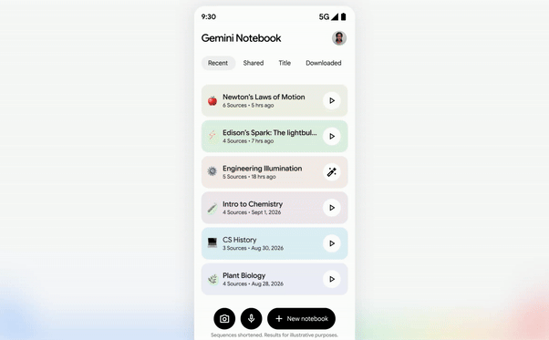 Gemini Notebook audio recorder and real-time conversation interface