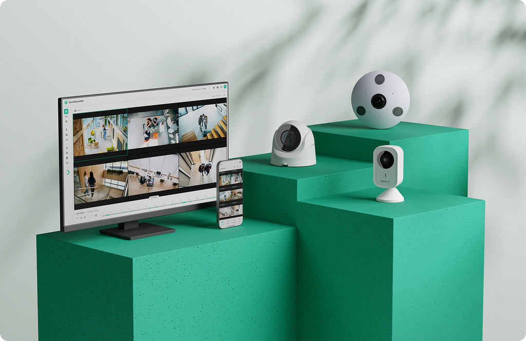 Diagram showing Synology camera integration with centralised firmware management